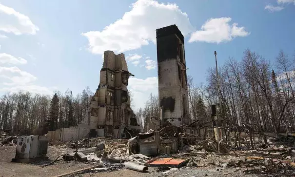  The neighbourhood of Abasand has been ravaged by the wildfire in Fort McMurray, Alberta. Photo: Reuters