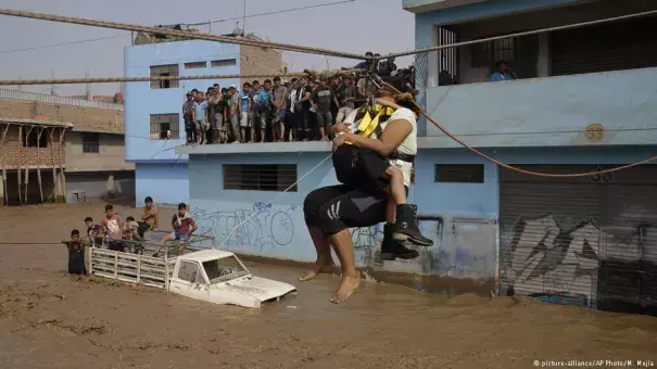 Rescue operations in Lima. Photo: AP
