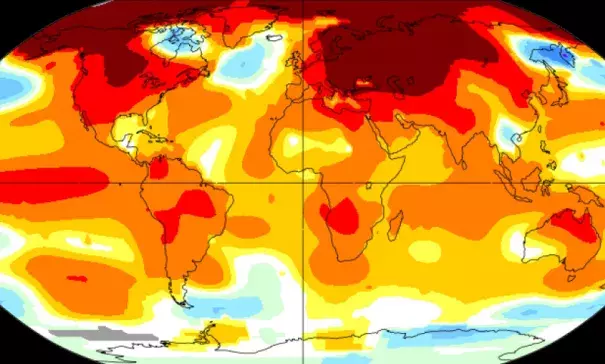 Global temperatures for February 2016. Image: NASA