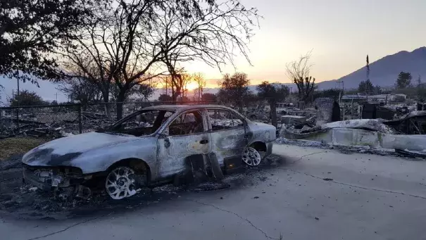 Destruction from the Erskine Fire is seen Wednesday morning, June 29, 2016, in the Kern River Valley. The fire erupted June 23, destroying hundreds of homes and claiming two lives. Photo: John Raguindin, KBAK, KBFX