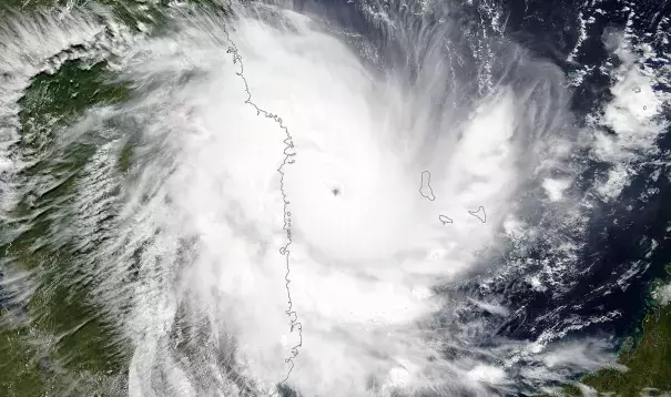 Cyclone Kenneth on final approach to Mozambique. Credit: NASA Worldview