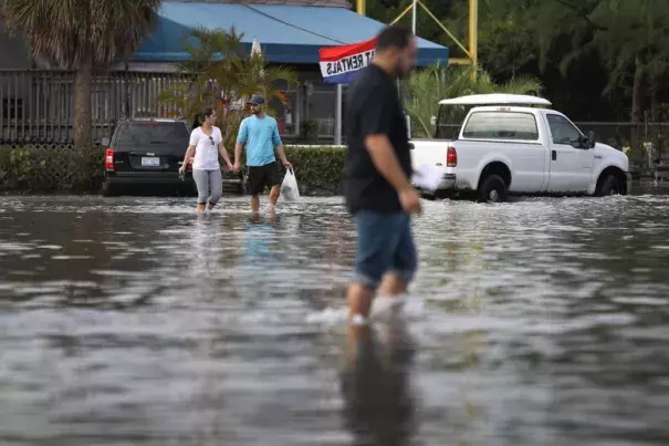 Last year’s November king tide in North Miami. Photo: Joe Raedle, Getty Images