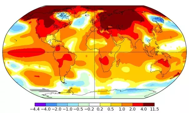 February 2016 global surface temperature anomalies. Image: NASA GISS