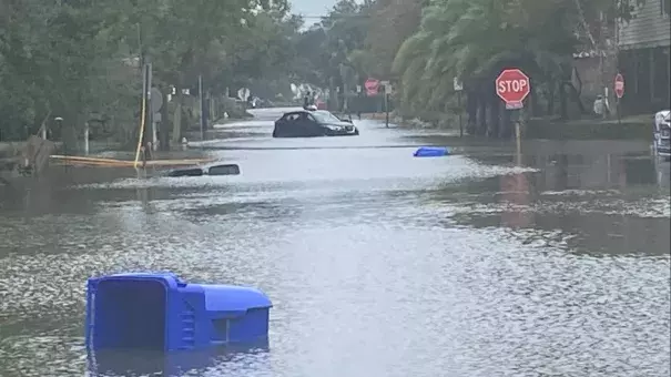 Flooding in Charleston, SC on November 4, 2021 (Credit: Charleston Fire Department)