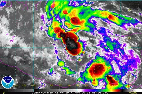 Danielle has formed in the Bay of Campeche - the earliest 4th named storm on record (old record was 6/23 in 2012). Image: NOAA