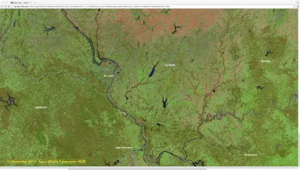 Before and after flooding of the Mississippi River in the central U.S. Image: NASA