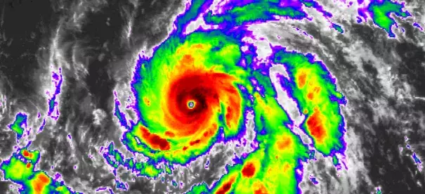 Hurricane Olaf in the central Pacific Ocean, October 20, 2015. Image: NOAA