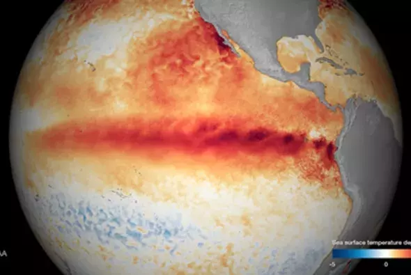 El Niño conditions normally reach maximum strength between October and January, then persist through much of the first quarter. Image: NOAA