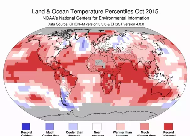 Global temperatures in October were the most unusually warm ever measured—for any month in history. NOAA