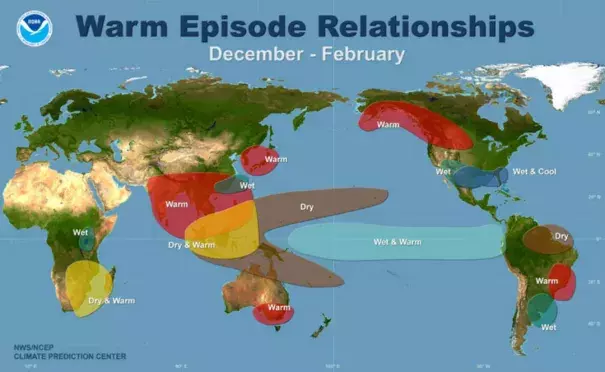 Warm episode relationships. Image: NOAA