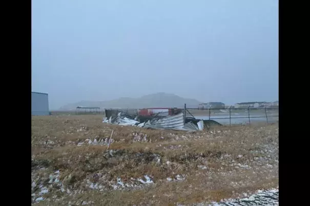 The City of Adak released these images on Tuesday, Dec. 15, 2015 of damage from a storm that brought 122 mph wind gusts to the Aleutian Islands community over the previous weekend. Photo: City of Adak