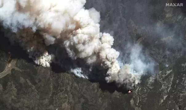 Satellite view of active fires in New Mexico.