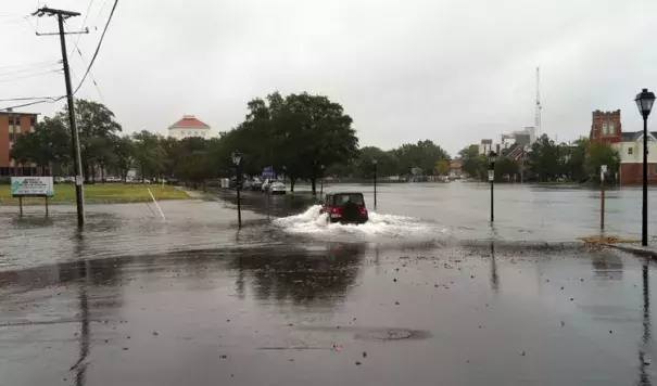 Nuisance street flooding in Norfolk, Virginia on October 9, 2013. Photo: Tal Ezer, Old Dominion University