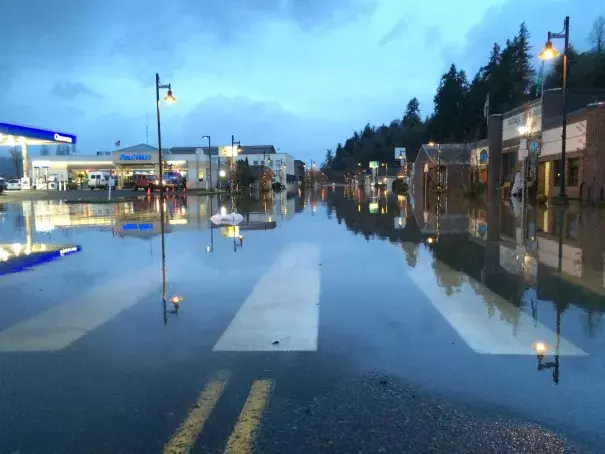 Heavy rain brought floods and landslides to Southwest Washington this week, and the city of Kalama took a big hit. Photo: Tim Gordon, KGW