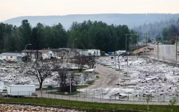 Devastation from the wildfire that tore through the city is seen as residents re-enter fire-ravaged Fort McMurray, Alberta, on Wednesday, June 1, 2016. Photo: Codie Mclachlan, AP