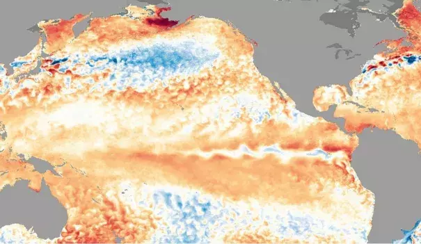 Sea surface temperature anomalies on May 12, 2016. Image: NOAA