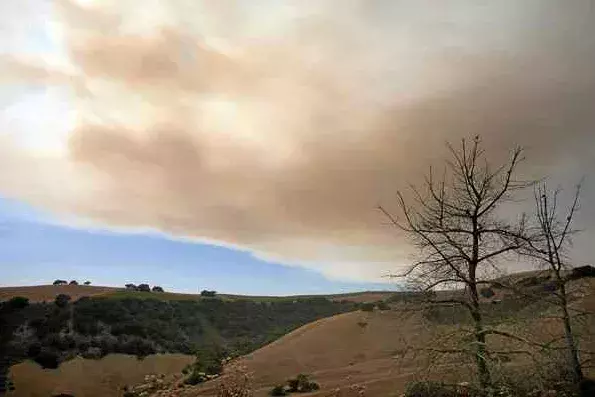 Drift smoke from the Soberanes Fire over Carmel Valley on Friday. Photo: Vern Fisher