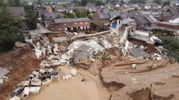 On July 16, the German region of North Rhine-Westphalia was engulfed by floodwaters resulting from extreme rainfall. (PHOTO BY DAVID YOUNG, PICTURE ALLIANCE/GETTY IMAGES)