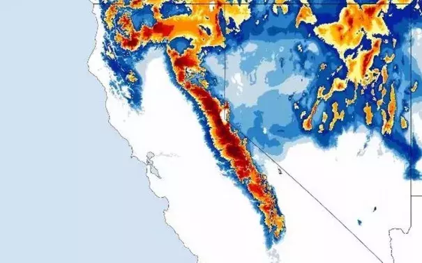 Curious about California’s snowfall? Here is a look at snow depth since Oct. 1, 2015. Photo: National Weather Service. 