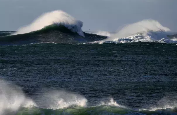 Big waves generated by the Nazare canyon just off the coast of Nazare, central Portugal, in the Eastern Atlantic Ocean. Photo: Francisco Leong, Agence France-Presse via Getty Images