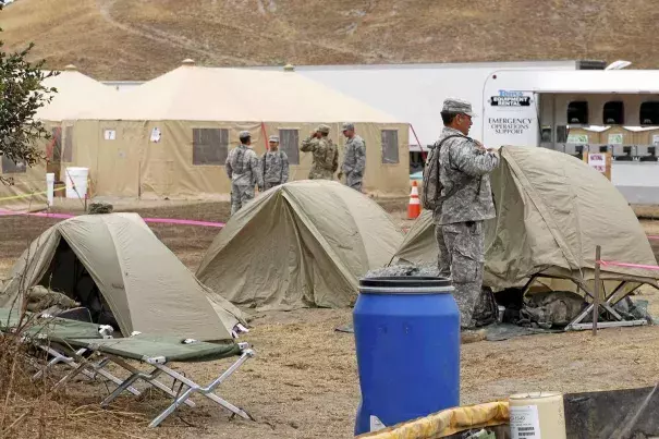 Firefighters will start leaving the Toro Park incident center on Thursday. Photo: Vern Fisher - Monterey Herald