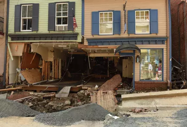 Heavy rain Saturday led to dramatic flooding scenes and property damage in both Ellicott City and Baltimore. Photo: Baltimore Sun