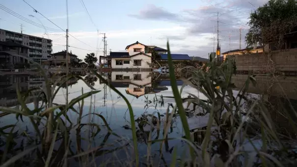 Flooding in Okayama, Japan. Photo: Getty