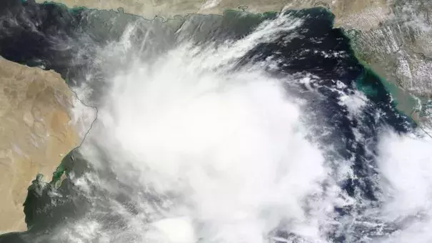 Tropical cyclone 02A swirls ominously in Arabian Sea. Image: NASA