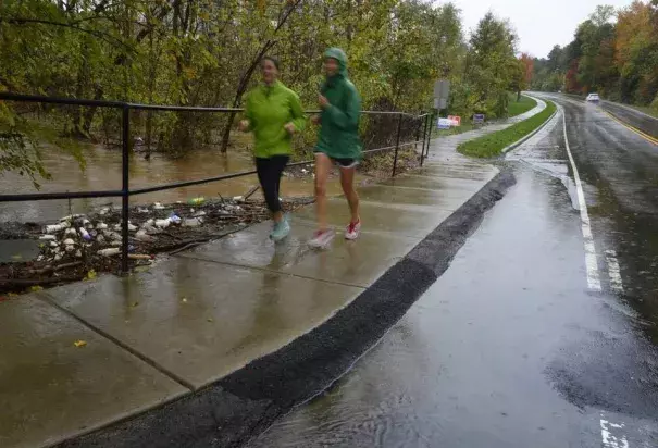 Sam Newell Road near Independence Pointe Parkway in Matthews was closed earlier due to flooding, Monday morning, Nov. 2, 2015. Photo: Davie Hinshaw