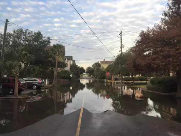 In most locations, the highest tides will lag behind the full moon by a day or two. For example, while the supermoon is Monday, November 14, the highest tides in Boston are expected on Wednesday, November 16. Tidal flooding in South Carolina is not expected to peak until Tuesday, though flooding had begun in Charleston, shown here, this past Saturday. Photo: Charleston Waterkeeper