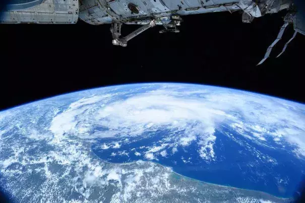 Tropical Storm Bill, as seen from the International Space Station on Monday. The storm’s remnants will create a widespread flooding risk this week. Photo: Scott Kelly, NASA