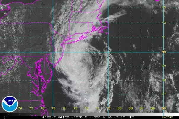 The last days of Post Tropical Storm Hermine. Image: NOAA
