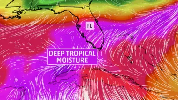 Deep Tropical Moisture after Tropical Storm Colin. Image: The Weather Channel