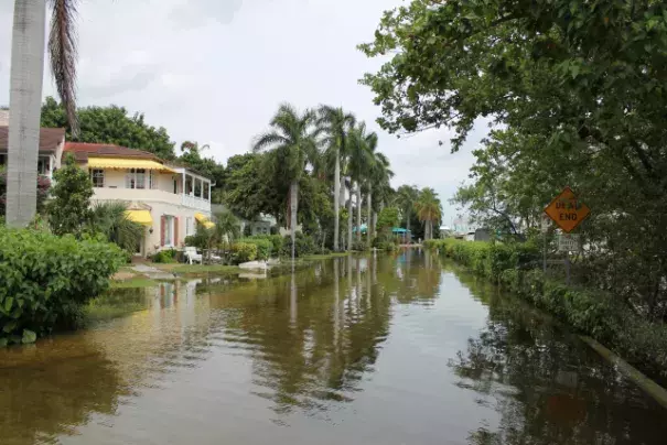 North Marine Way in Delray Beach during full moon flooding September 2015. Photo: Commissioner Steven Abrams, office of Palm Beach County