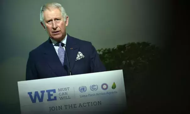 Prince Charles calls climate change the root cause of an ‘accelerating economic, social and environmental disaster’. Photograph: Loic Venance/AFP/Getty Images