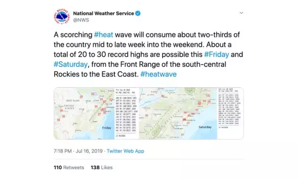 Tweet: National Weather Service