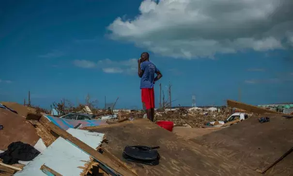 Herbert Luberal fled Pigeon Peas when the hurricane approached. He returned this weekend to check on a friend, and found him, alive. Photo: Daniele Volpe, The New York Times