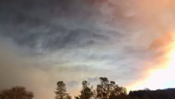 The view going into Paradise during the Camp Fire in 2018.