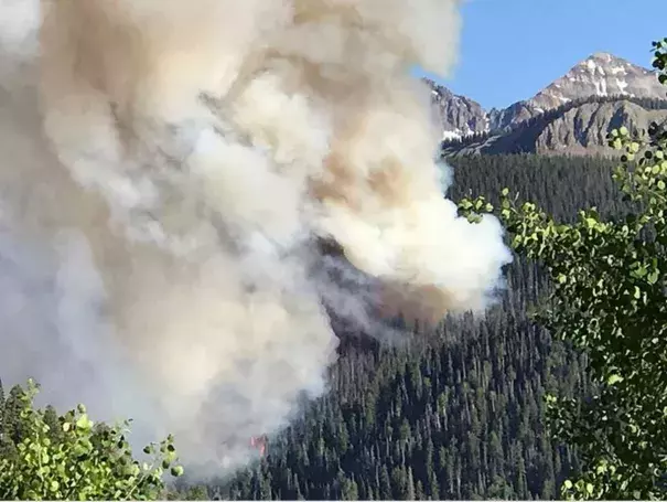 Two fires burn near Durango, Colorado. The larger—416 Fire—started on June 1. Credit: Trails 2000