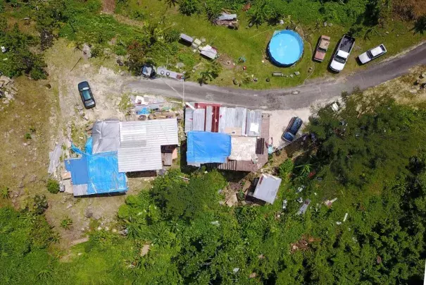 A house that was destroyed by Hurricane Maria is seen in the way of reparations six months after the hurricane affected the island in Corozal, Puerto Rico, on Sunday, March 18, 2018. Photo: Ricardo Arduengo, AFP/Getty Images