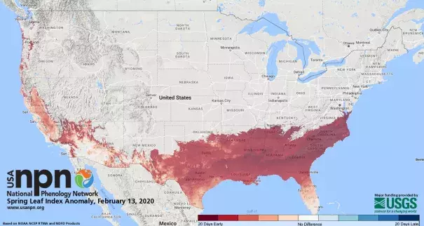 Climate change is causing earlier springs