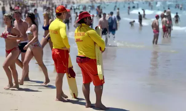 Bathers cool off at Sydney’s Bondi Beach. Photo: William West/AFP/Getty Images