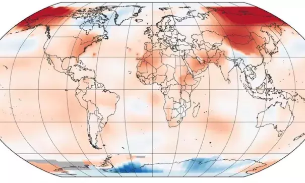 Global average surface temperature anomalies during April 2017. Image: NASA GISS