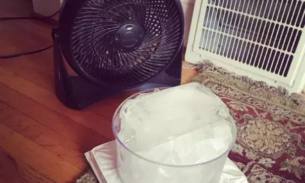 One Portland resident's unconventional cooling method. Photo: CNN via delic8flower75 on Instagram