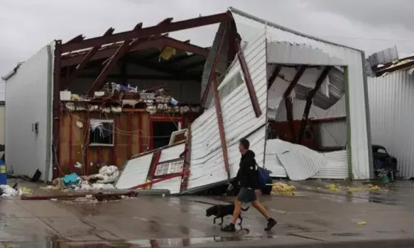 The storm slammed into Texas late on Friday with winds of up to 130 mph (215km/h). Photo: Getty Images