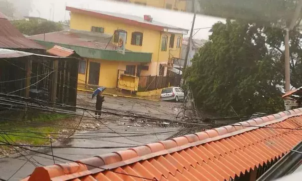 Storm damage is seen in Heredia, Sarapiqui, Costa Rica, on Thursday, October 5, 2017. Photo: @KimFrutos, Twitter
