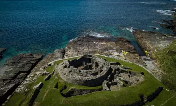 Midhowe Broch, defended by a sea wall. Photo: The New York Times