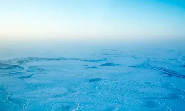 The frozen tundra west of Tuluksak, Alaska on Saturday, Jan. 21, 2017. Photo: Loren Holmes, Alaska Dispatch News