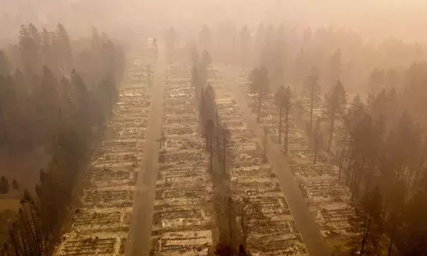 A burned neighborhood in Paradise, California. Photo: Josh Edelson, AFP/Getty Images