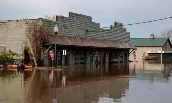 Grafton, Ill., has no levees to protect against the Mississippi River’s natural sprawl. Photo: Whitney Curtis for The New York Times